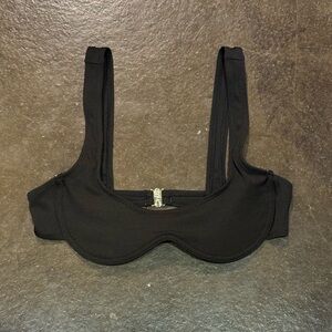 Ribbed Black Bikini Top Size M